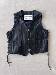 LEATHER MINI VEST (XS/S)