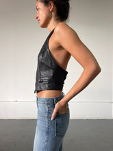 Load image into Gallery viewer, 80S LEATHER HALTER TOP (M)