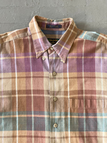 LINEN PLAID SHIRT (MENS M)