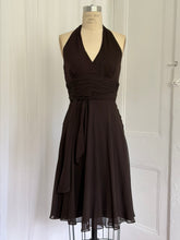 Load image into Gallery viewer, DEEP BROWN SILK PARTY DRESS (4P)