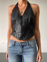 Load image into Gallery viewer, 80S LEATHER HALTER TOP (M)