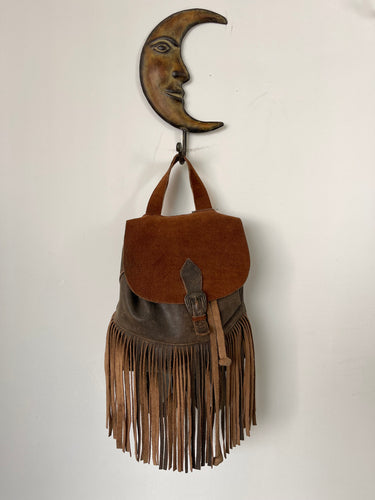 LEATHER FRINGE BACKPACK
