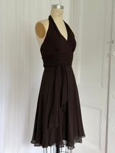 Load image into Gallery viewer, DEEP BROWN SILK PARTY DRESS (4P)