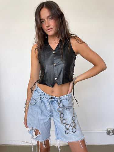 LEATHER MINI VEST (XS/S)