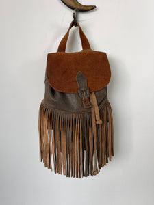 LEATHER FRINGE BACKPACK