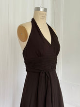 Load image into Gallery viewer, DEEP BROWN SILK PARTY DRESS (4P)