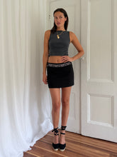 Load image into Gallery viewer, Y2K EMBROIDERED MINI SKIRT (S/M)