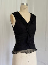 Load image into Gallery viewer, BLACK SILK PARTY TOP (S)